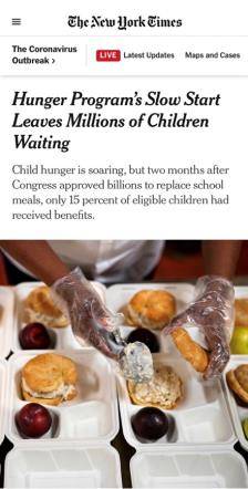 最富國家兒童挨餓，美“糧票”計劃難飽苦寒