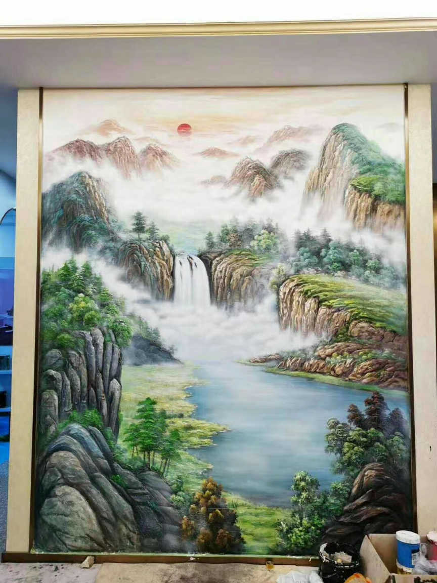 3d立体手绘景观壁画